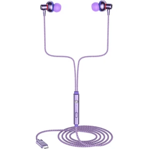 Kablolu Kulaklık Ergonomik Hıfı Ses Hacmi Ayarlanabilir Tip-C Tel Kontrol Kulaklık Karaoke İçin Micphone ile (Yurt Dışından)