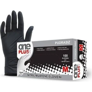 One Plus Siyah Nitril Medium 100 Lü