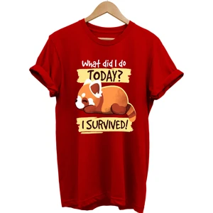 Sevimli Tilki Baskılı  Pamuk Oversize T-Shirt Büyük Beden Tişört