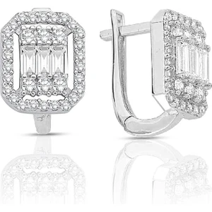 Baget Küpe Beyaz Altın 14 Ayar