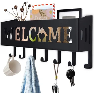 Welcome Temalı Siyah Raflı Anahtarlık