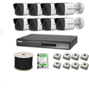 2mp Mikrofonlu 8 Kameralı 2tb Disk Tak Çalıştır Hazır Ip Kamera Seti