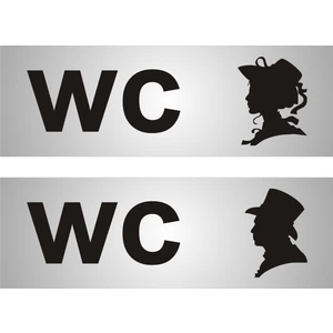 Wc Tuvalet Tabelasi Bay+Bayan 15 x 5 cm Alümi̇nyum Parlak Levha