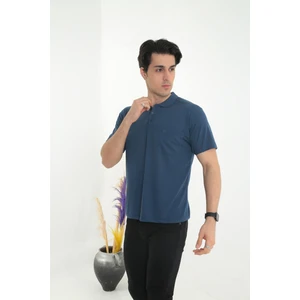 KMK Kombin Baba Yakalı Cepli Düz Model Tek Renk Tişört T-Shirt