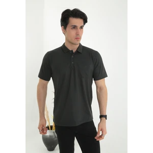 KMK Kombin Baba Yakalı Cepli Desenli Model Klasik Kesim Tişört T-Shirt