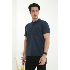 KMK Kombin Baba Yakalı Cepli Nokta Desenli Model Klasik Kesim Tişört T-Shirt