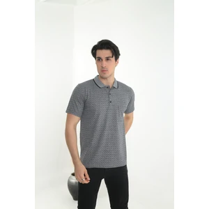 KMK Kombin Baba Yakalı Cepli Nokta Desenli Model Klasik Kesim Tişört T-Shirt
