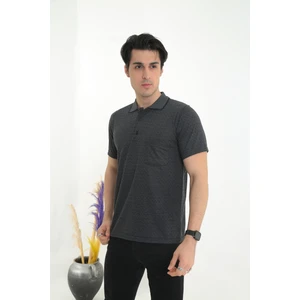 KMK Kombin Baba Yakalı Cepli Nokta Desenli Model Klasik Kesim Tişört T-Shirt