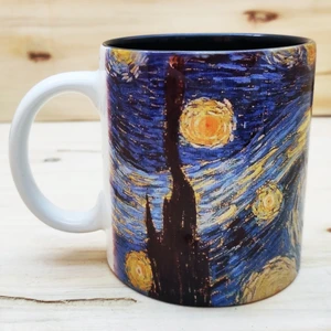 Vincent Van Gogh İçi Renkli Kupa Siyah 1