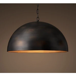 Vintage Zincirli Metal Sarkıt Avize  40 cm Cap  Bakır Fırcalanmış