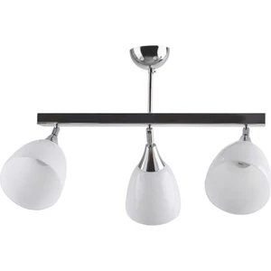 Modern Üçlü Mafsalı Hareketli Krom Avize Opal Cam  Sıralı  Üçlü Plofonyer Avize