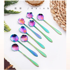 8 Adet Altın Kaplama Paslanmaz Çelik Çiçek Kaşığı Kahve Kaşığı Çay Kaşığı Ikindi Çayı Si Düğün Leri (Yurt Dışından)