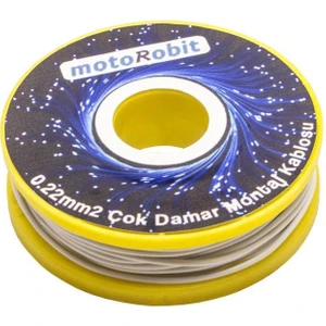 0.22 Mm2 Beyaz Çok Damar Montaj Kablosu - 10 Metre