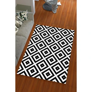 Miray Tekstil İpek Kadife Siyah Renkli Kare Desen Lastikli Halı Örtüsü