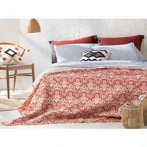 English Home Ethnic Coral Tek Kişilik Çok Amaçlı Örtü 160 x 220 cm Mercan