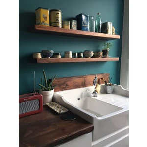 Karadeniz Dizayn Doğal Ahşap Raf 2'li Takım - 60 x 20 cm