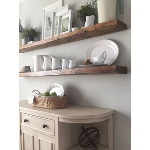 Karadeniz Dizayn Doğal Ahşap Raf 2'li Takım - 110 x 20 cm