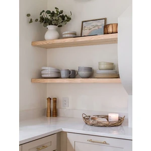 Karadeniz Dizayn Doğal Ahşap Raf 2'li Takım- 170 x 20 cm