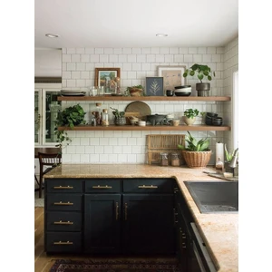 Karadeniz Dizayn Doğal Ahşap Raf 2'li Takım - 110 x 20 cm