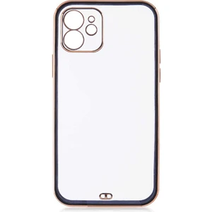 Case 4U Apple iPhone 12 Kılıf Kamera Korumalı Pastel Renk Voit Clear Kapak Siyah