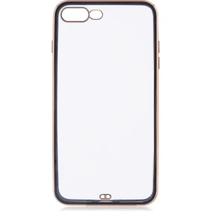 Case 4U Apple iPhone 7 / 8 Plus Kılıf Kamera Korumalı Pastel Renk Voit Clear Kapak Siyah