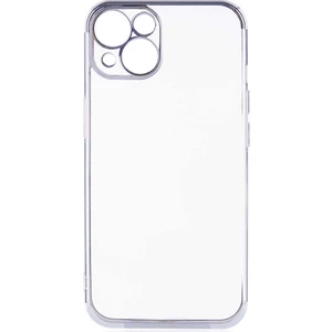 Case 4U Apple iPhone 13 Kılıf Kamera Korumalı 4 Köşeli Lazer Renkli Silikon Arka Kapak Gümüş