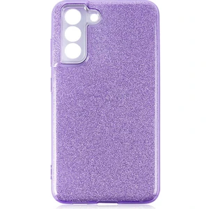 Case 4U S21 FE Uyumlu Kılıf Kamera Korumalı Çift Katmanlı Simli Shining Silikon Arka Kapak Mor