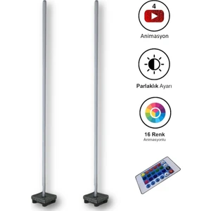 Rgb LED Lambader 100 cm Kumandalı Çiftli Set