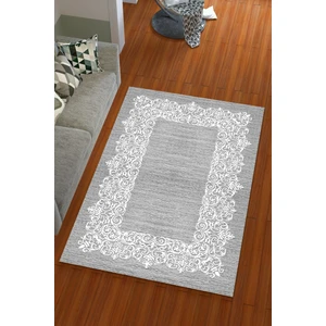 Miray Tekstil Ipek Kadife Gri Renkli Su Yolu Desen Lastikli Halı Örtüsü