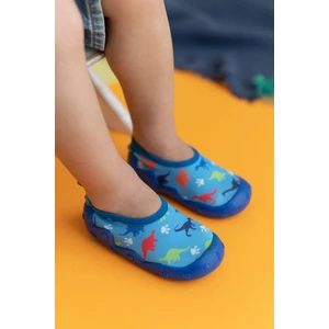 First Step Mavi Dino Erkek Çocuk Kaydırmaz Tabanlı Deniz Ayakkabısı
