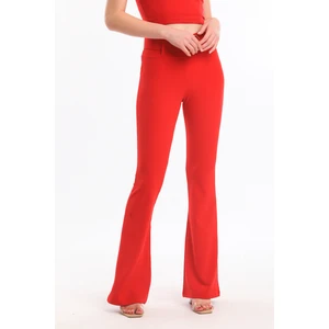 Ispanyol Paça Kemerli Örme Kumaş Pantolon PNT32439