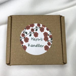 Kandil Etiketi Yuvarlak Hayırlı Kandiller Mat Sticker 4 cm (33 Adet)