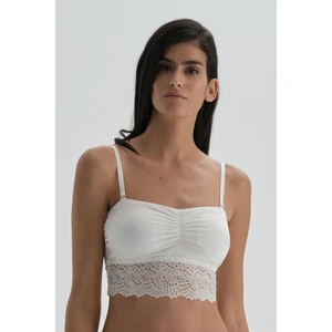 Ekru Önü Büzgülü Atma Akplı Bralet