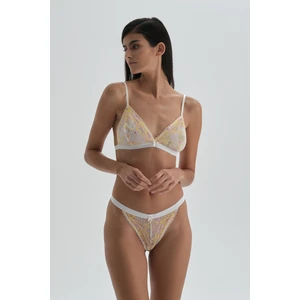 Ekru Lastik Detaylı, Dantel Tanga