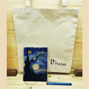 Vincent Van Gogh Set 7 - Defter-Kalem-Kanvas Çanta 1