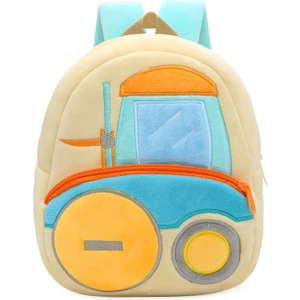 Sevimli Peluş Mühendislik Araç Buldozer Ekskavatör Sırt Çantası Erkek ve Kız Çocuk Çantaları Sırt Çantası Sırt Çantası 2-4 Yaşında (Yurt Dışından)