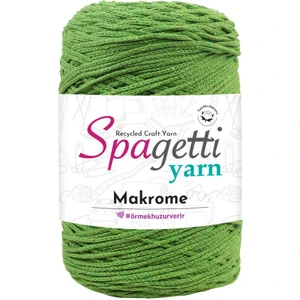 Spagetti Yarn Yağ Yeşil Pamuk Makrome Ip