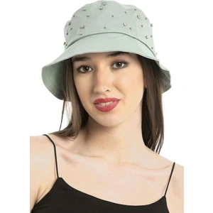 Sarial Giyim Saria Moda Üzeri Taşlı Bej Bucket Şapka