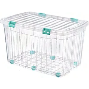 2 Adet120 Litre Mega Multi Box Plastik Saklama Kutusu ( Şeffaf ) - E-522-2