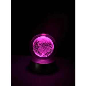 Dünya Temalı Işıklı 3D LED Işıklı Cam Küre