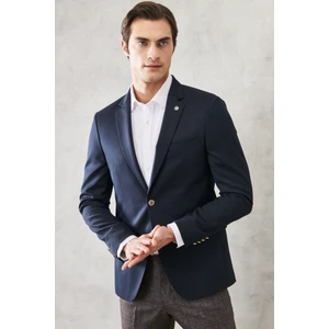 ALTINYILDIZ CLASSICS Erkek Lacivert Slim Fit Dar Kesim Kırlangıç Yaka Casual Ceket