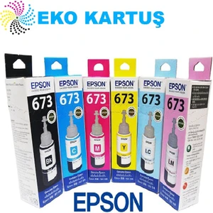 Eko Kartuş EPSON T673 Orijinal Mürekkep Set (6 Lı) L800-L810-L850-L1800 -70M SP.673SET