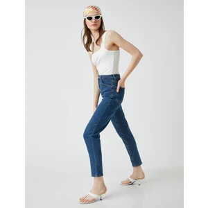 Dar Kesim Kot Pantolon Yüksek Bel - Slim Fit Jean