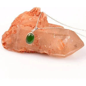 Taş Sandığı Yeşil Akik Taşı Gümüş Kolye