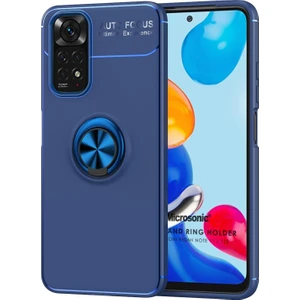 Xiaomi Redmi Note 11 Kılıf Kickstand Ring Holder Lacivert