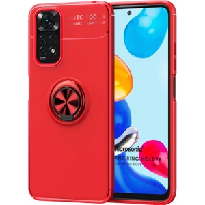 Xiaomi Redmi Note 11S Kılıf Kickstand Ring Holder Kırmızı