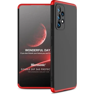 Samsung Galaxy A53 5g Kılıf Double Dip 360 Protective Siyah Kırmızı