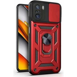 Xiaomi Redmi K40 Kılıf Impact Resistant Kırmızı
