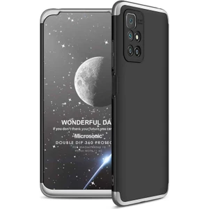 Xiaomi Redmi 10 2022 Kılıf Double Dip 360 Protective Siyah Gri