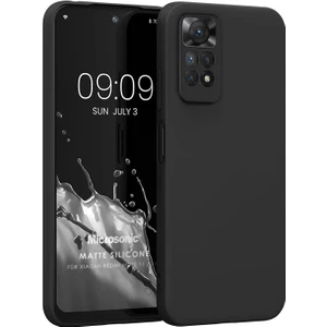 Matte Silicone Xiaomi Redmi Note 11S Kılıf Siyah